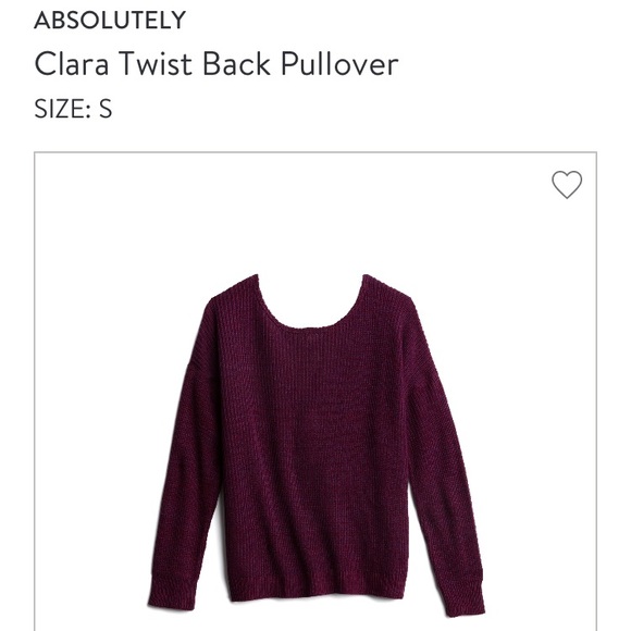 Absolutely Clara Twist Back Pullover Sweater Small - Picture 1 of 3